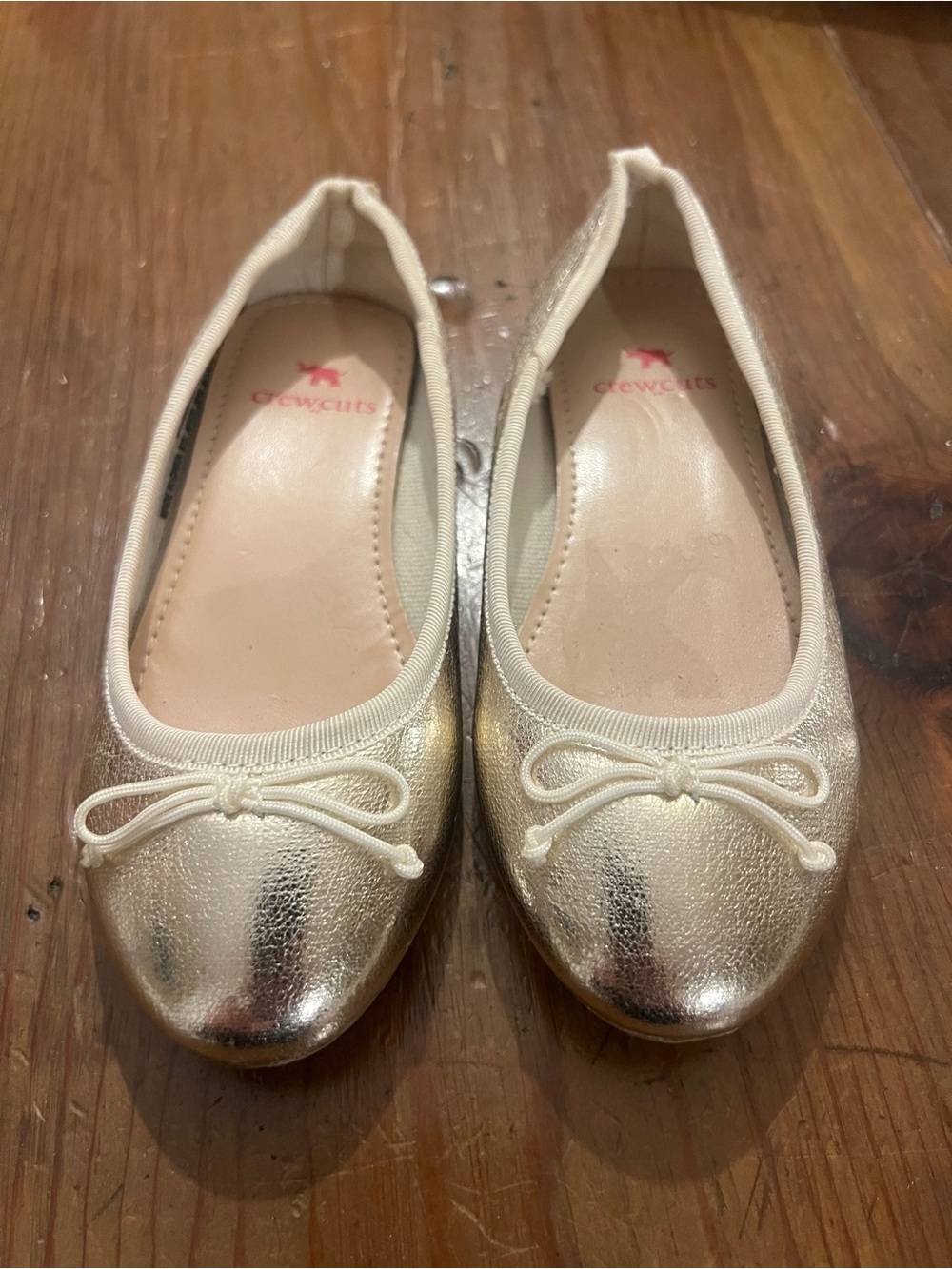 Crewcuts Girls' Metallic Gold Ballet Flats Sz 11